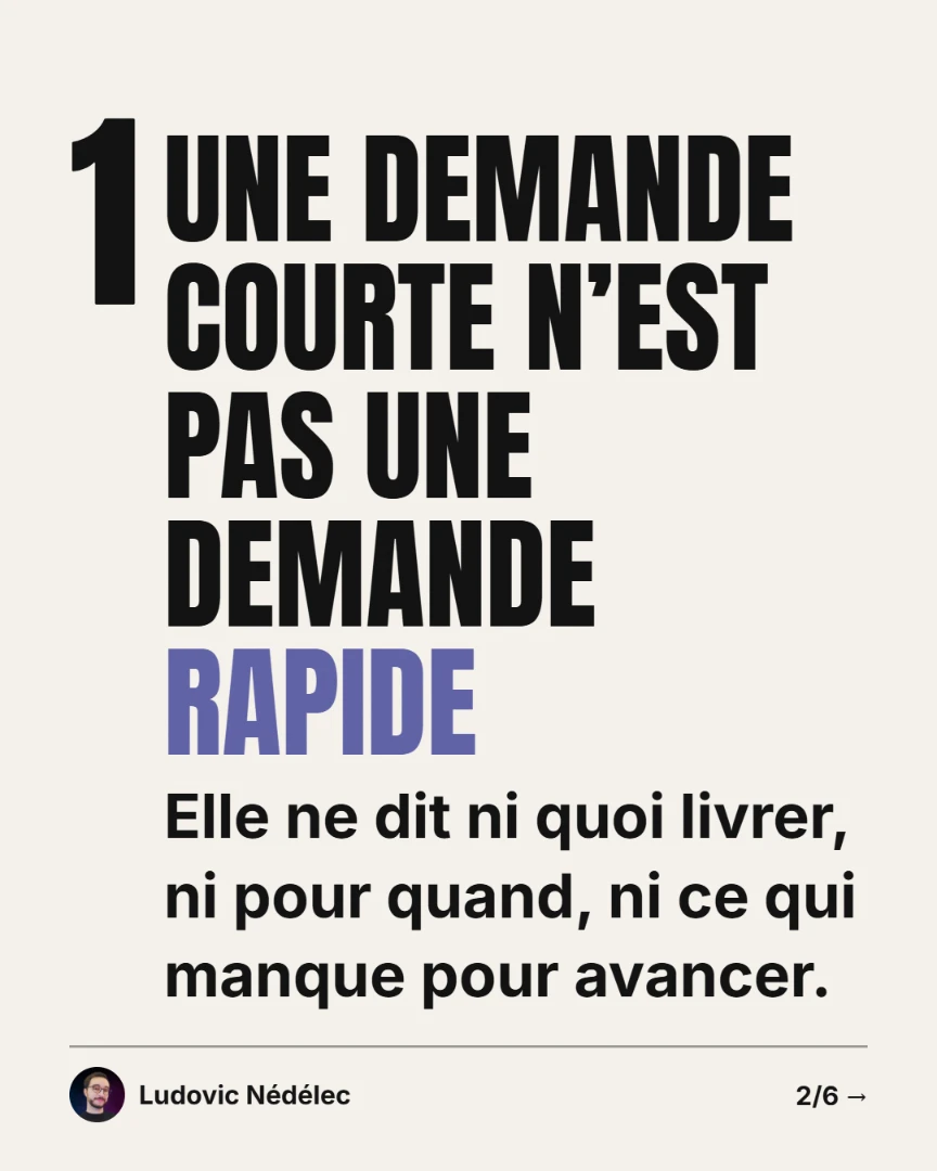 Page 2 : Une demande courte n’est pas une demande rapide.
